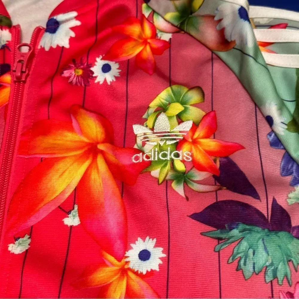 adidas floral Athletic Jacket Full zip L - Picture 9 of 9